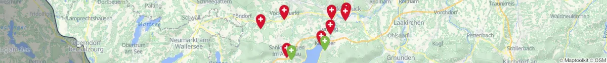 Kartenansicht für Apotheken-Notdienste in der Nähe von Berg im Attergau (Vöcklabruck, Oberösterreich)